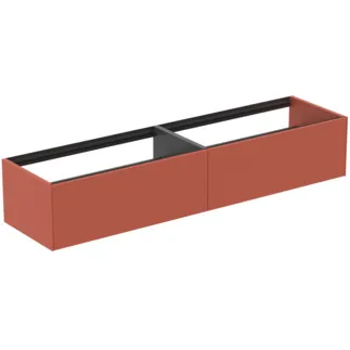IDEAL STANDARD CONCA - Toaletní stolek 1985x505x360 mm v matném laku Sunset, 2 zásuvky - bez úchytky, plný výsuv, otevírání push-to-open, SoftClosing, předmontované, dřevo z udržitelných zdrojů #T3987Y3 - Sunset matt