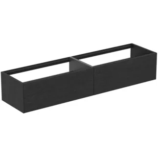 IDEAL STANDARD CONCA - toaletní skříňka 1985x505x360 mm v dubové dýze s fládrováním, 2 zásuvky - bez úchytky, plný výsuv, otevírání push-to-open, SoftClosing, předmontováno, dřevo z udržitelných zdrojů, pravá dřevěná dýha #T3987Y4 - dub s fládrováním