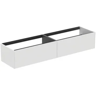 IDEAL STANDARD CONCA - toaletní skříňka 1985x505x360 mm v bílém matném laku, 2 zásuvky - bez úchytky, plný výsuv, otevírání push-to-open, SoftClosing, předmontované, dřevo z udržitelných zdrojů #T3987Y1 - Bílý matný