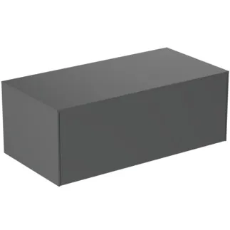IDEAL STANDARD CONCA - toaletní skříňka 1002x505x370 mm, antracitově matný lak, 1 zásuvka - bez úchytky, plný výsuv, otevírání push-to-open, SoftClosing, předem smontovaná, dřevo z udržitelných zdrojů #T4313Y2 - Antracitově matný