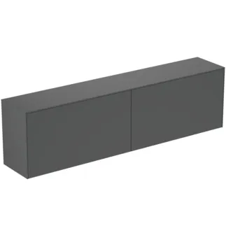 IDEAL STANDARD CONCA - toaletní skříňka 1987x373x550 mm, antracitově matný lak, 4 zásuvky - bez úchytky, s plným výsuvem, otevírání push-to-open, SoftClosing, předem smontovaná, dřevo z udržitelných zdrojů #T4332Y2 - antracitově matná