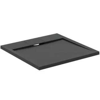 IDEAL STANDARD ULTRA FLAT S I.LIFE - Čtvercová sprchová vanička 700x700x30 mm v černé barvě - antibakteriální, protiskluzový povrch, bezbariérová, v souladu s DIN 18040, možnost řezání na míru, opravitelná, výška 30 mm #T5246FV - břidlice