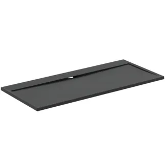 IDEAL STANDARD ULTRA FLAT S I.LIFE - Obdélníková sprchová vanička 1800x800x30 mm v černé barvě - antibakteriální, protiskluzový povrch, bezbariérová, v souladu s DIN 18040, možnost řezání na míru, opravitelná, výška 30 mm #T5236FV - břidlice
