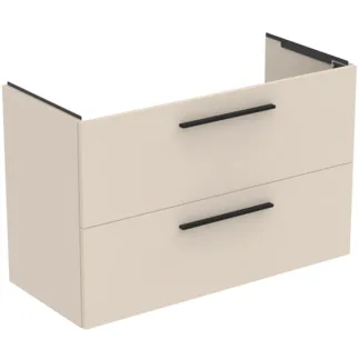 IDEAL STANDARD I.LIFE A - Toaletní stolek 1000x440x630 mm v pískově béžové matné barvě, 2 zásuvky - SoftClosing, Předmontováno, Dřevo z udržitelných zdrojů #T5257NF - Pískově béžová barva