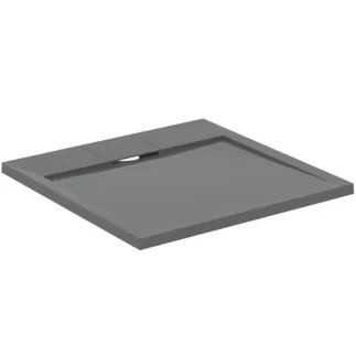IDEAL STANDARD ULTRA FLAT S I.LIFE - Čtvercová sprchová vanička 700x700x30 mm v křemenné šedé barvě - antibakteriální, protiskluzový povrch, bezbariérová, v souladu s DIN 18040, možnost řezání na míru, opravitelná, výška 30 mm #T5246FS - křemenná šedá