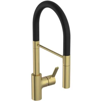 IDEAL STANDARD GUSTO - Kuchyňská baterie 115x264x484 mm, broušené zlato, 6,1 l/min (3 bar) - EasyFix+, skrytý perlátor, FirmaFlow, PVD technologie #BD417A2 - Brushed Gold