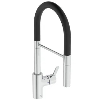 IDEAL STANDARD GUSTO - Kuchyňská baterie 115x264x484 mm v chromu, 6,1 l/min (3 bary) - EasyFix+, skrytý perlátor, FirmaFlow, povrch SmartShine #BD417AA - chrom
