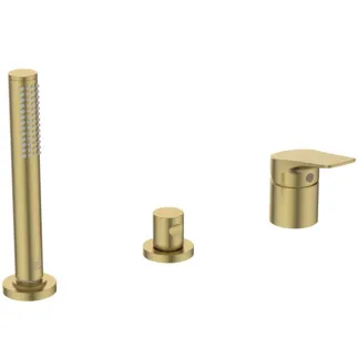 IDEAL STANDARD LDV - Vanová okrajová baterie 202 mm v kartáčovaném zlatě, 25,0 l/min (3 bar) - Click technologie, FirmaFlow, PVD technologie #BD670A2 - Brushed Gold