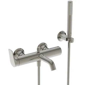 IDEAL STANDARD LDV - Vanová sprchová baterie 304x220x130 mm, svislá vzdálenost ke středové výpusti 202 mm, stříbrná bouře, 12,0 l/min (3 bary) - perlátor, skrytý perlátor, click technologie, FirmaFlow, PVD technologie #BD667GN - nerezová ocel