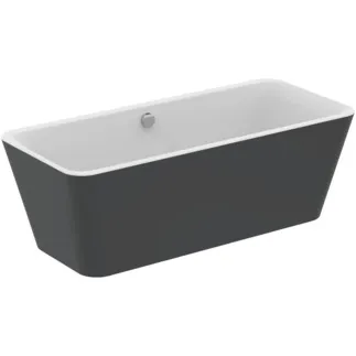 IDEAL STANDARD TONIC II - Volně stojící vana 1800x800x600 mm v černém saténovém provedení, bez otvoru pro baterii, s přepadem, bez výsuvného odpadu - Odolná proti detergentům, odolná proti světlu #K8726V3 - černá