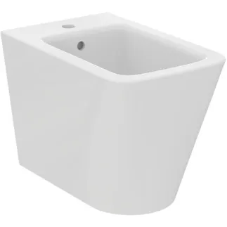 IDEAL STANDARD BLEND CUBE - Volně stojící bidet 355x560x400 mm v bílém lesku, 1 otvor pro baterii, s přepadem #T368901 - Bílá (Alpine)