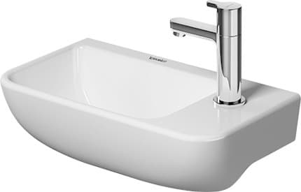 DURAVIT Umývátko 071740 Design by Philippe Starck #07174032001 - p Barva AA, Bílá Vysoký lesk, DuraShield, Počet otvorů pro armaturu na jednom umyvadle: 1 Vpravo 400 x 220 mm
