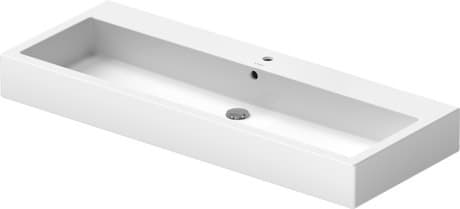 DURAVIT Umyvadlo 045412 Design by Duravit #04541200281 - p Barva 00, Bílá Vysoký lesk, Počet míst pro mytí: 1 Uprostřed, Počet otvorů pro armaturu na jednom umyvadle: 1 Uprostřed, Přepad: Ano, Zespodu glazované 1200 x 470 mm