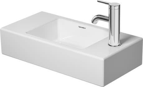 DURAVIT Umývátko 072450 Design by Duravit #07245000081 - • Barva 00, Bílá Vysoký lesk, Počet míst pro mytí: 1 Uprostřed 500 x 250 mm