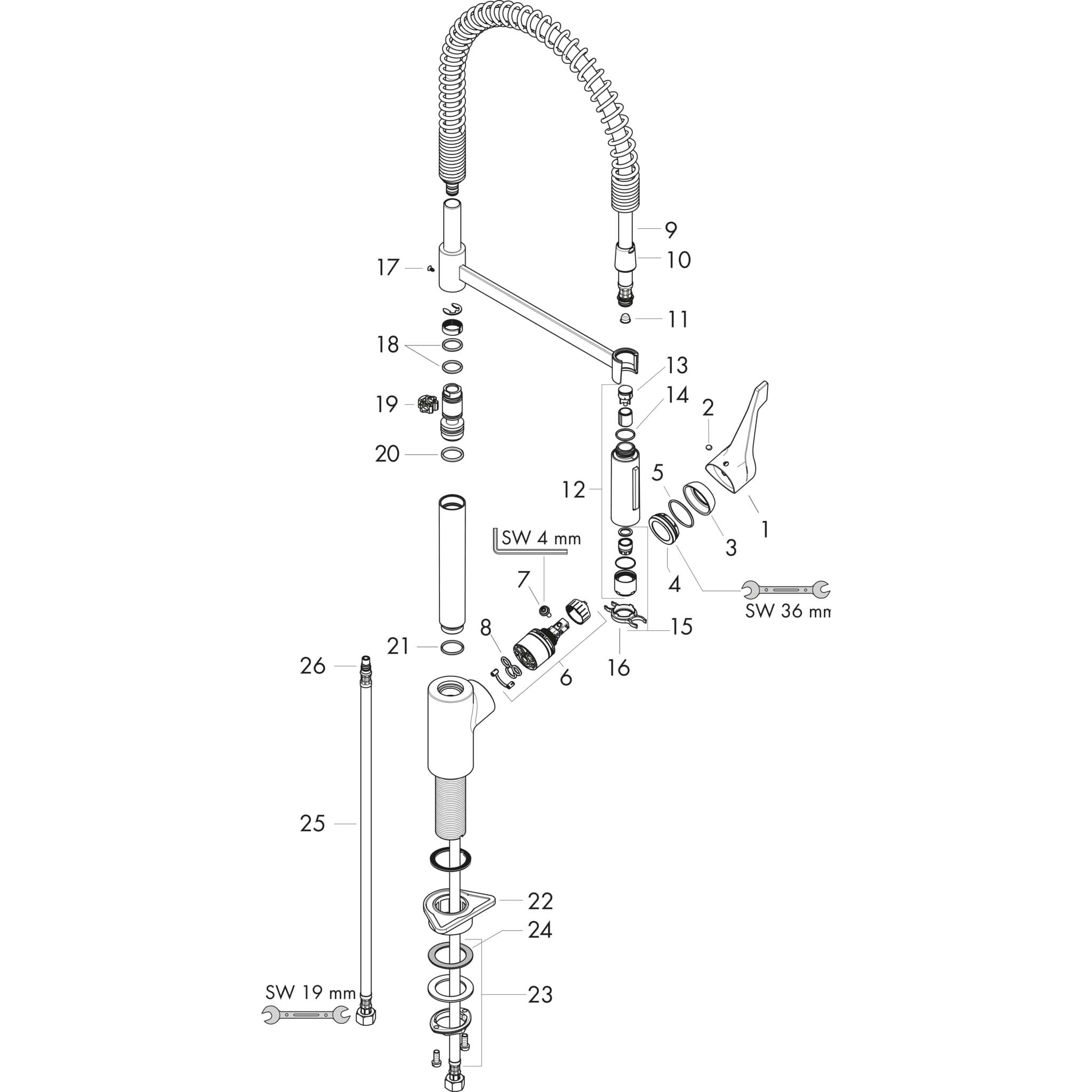 HANSGROHE Cento Páková kuchyňská baterie XXL, Semi-Pro, 2jet #14806000 - chrom
