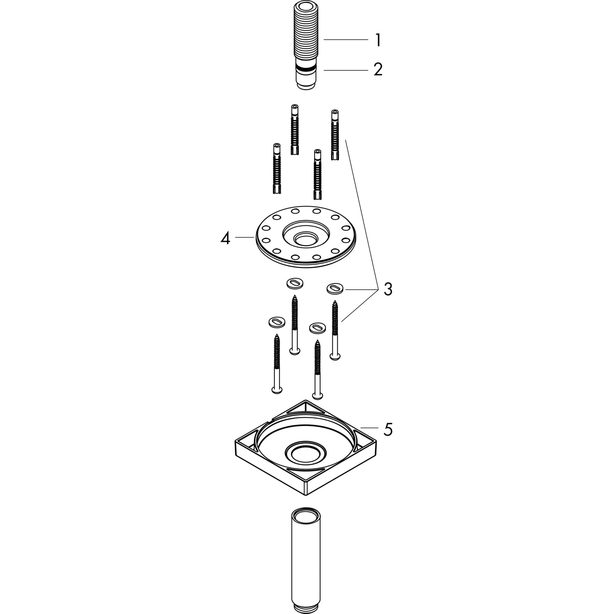 HANSGROHE AXOR ShowerSolutions Přívod od stropu 100 mm, hranatá verze #26437000 - chrom
