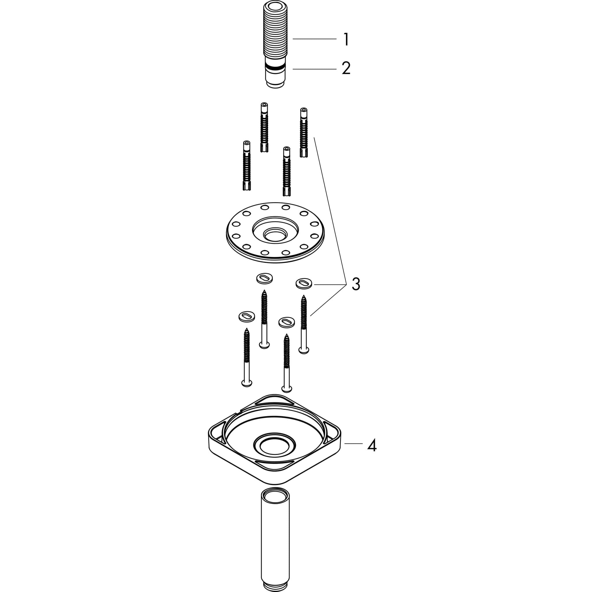 HANSGROHE AXOR ShowerSolutions Přívod od stropu 100 mm, softsquare #26965340 - kartáčovaný černý chrom