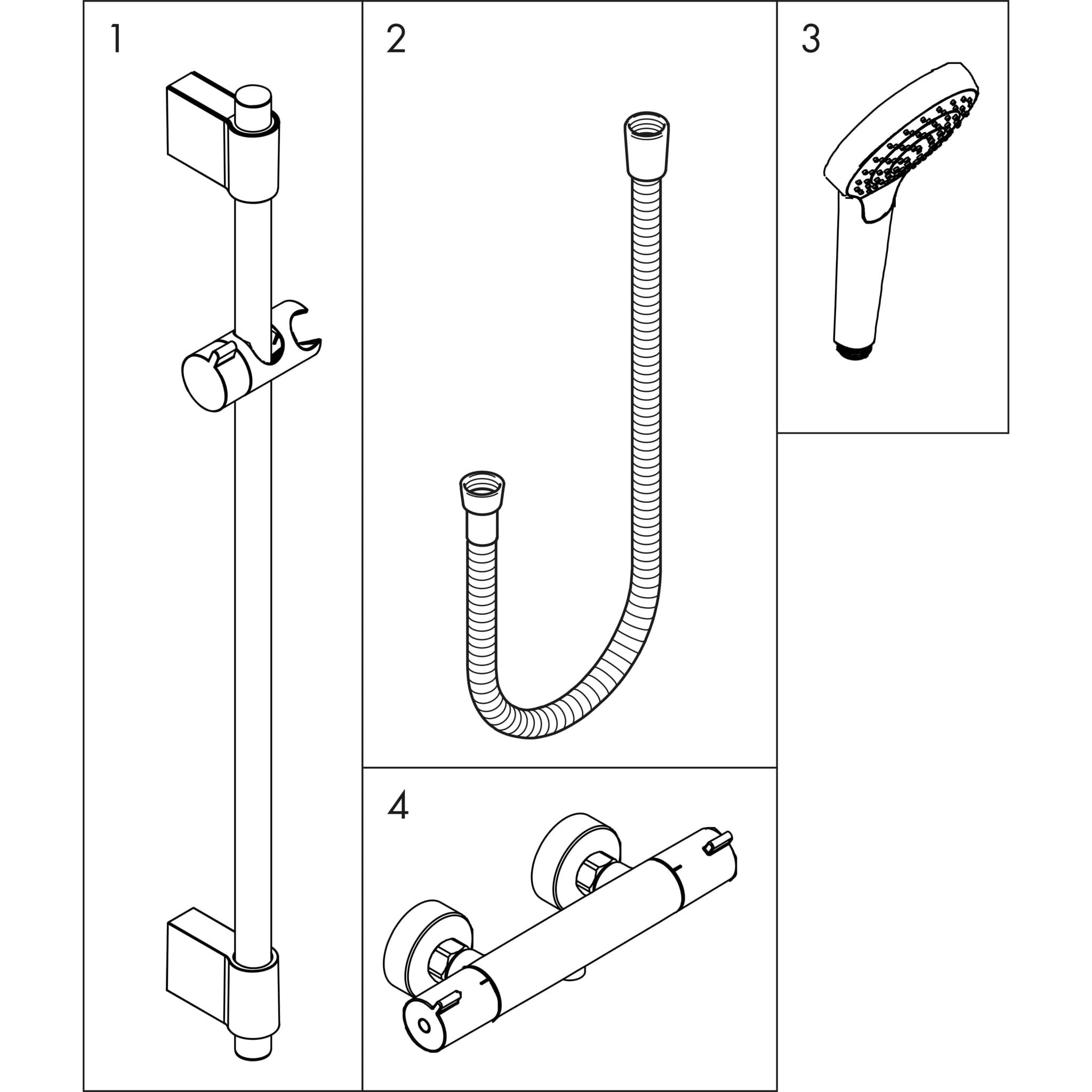 HANSGROHE Croma Select S Sprchový systém na stěnu Vario s termostatem Ecostat 1001 CL a sprchovou tyčí 72 cm #27833400 - bílá/chrom
