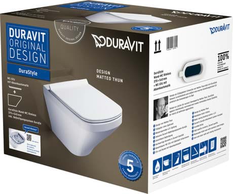 DURAVIT DuraStyle závěsné WC se sedátkem SoftClose, Rimless #45510900A11 - bílá/Wondergliss