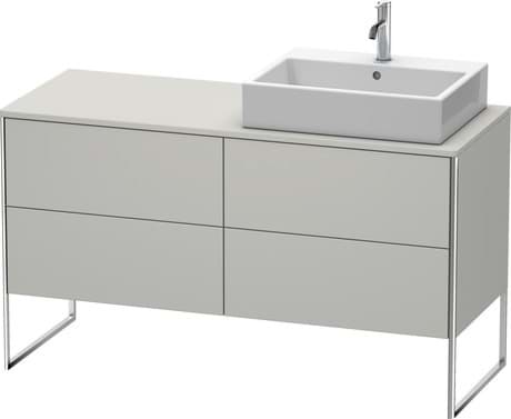 DURAVIT Skříňka pod umyvadlo pod desku stojící na podlaze XS4923 L/R Design by Kurt Merki Jr. #XS4923R38380H00 - Barva M07, Beton šedá Matná Dekor 1400 x 548 mm
