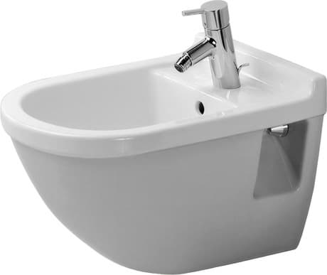 DURAVIT Závěsný bidet 223015 Design by Philippe Starck #22301500001 - Barva 00, Bílá Vysoký lesk, Počet otvorů pro armaturu na jednom umyvadle: 1 355 x 540 mm