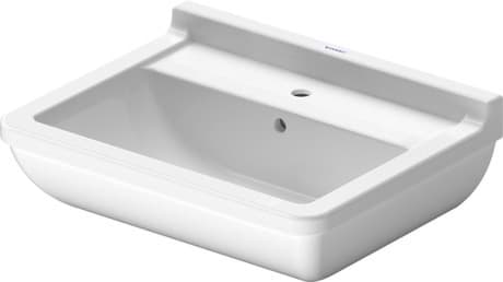 DURAVIT Umyvadlo 030055 Design by Philippe Starck #0300550000 - p Barva 00, Bílá Vysoký lesk, Počet míst pro mytí: 1 Uprostřed, Počet otvorů pro armaturu na jednom umyvadle: 1 Uprostřed 550 x 430 mm
