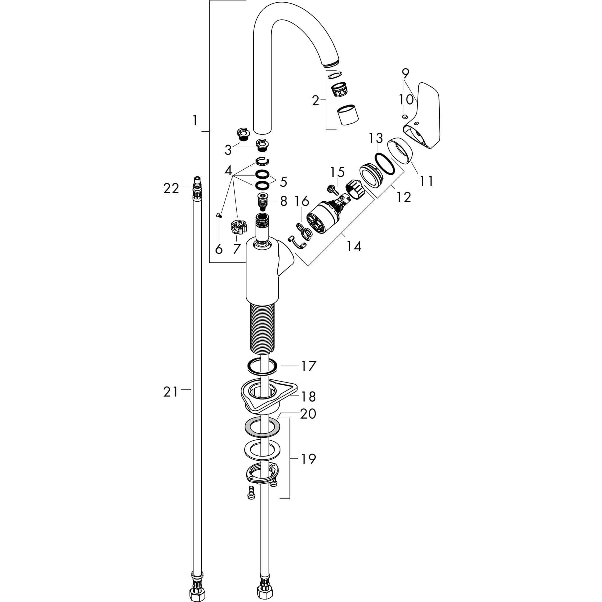 HANSGROHE Logis M31 Páková kuchyňská baterie 260, EcoSmart, 1jet #71861000 - chrom