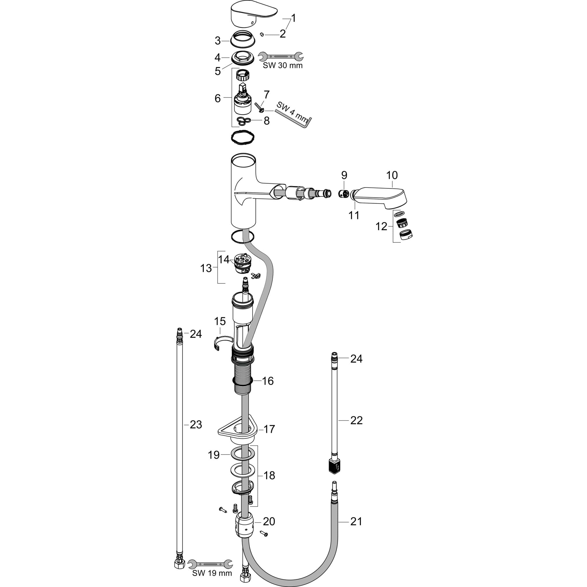 HANSGROHE Focus M42 Páková kuchyňská baterie 150, EcoSmart, vytahovací výtok, 1jet #71865000 - chrom