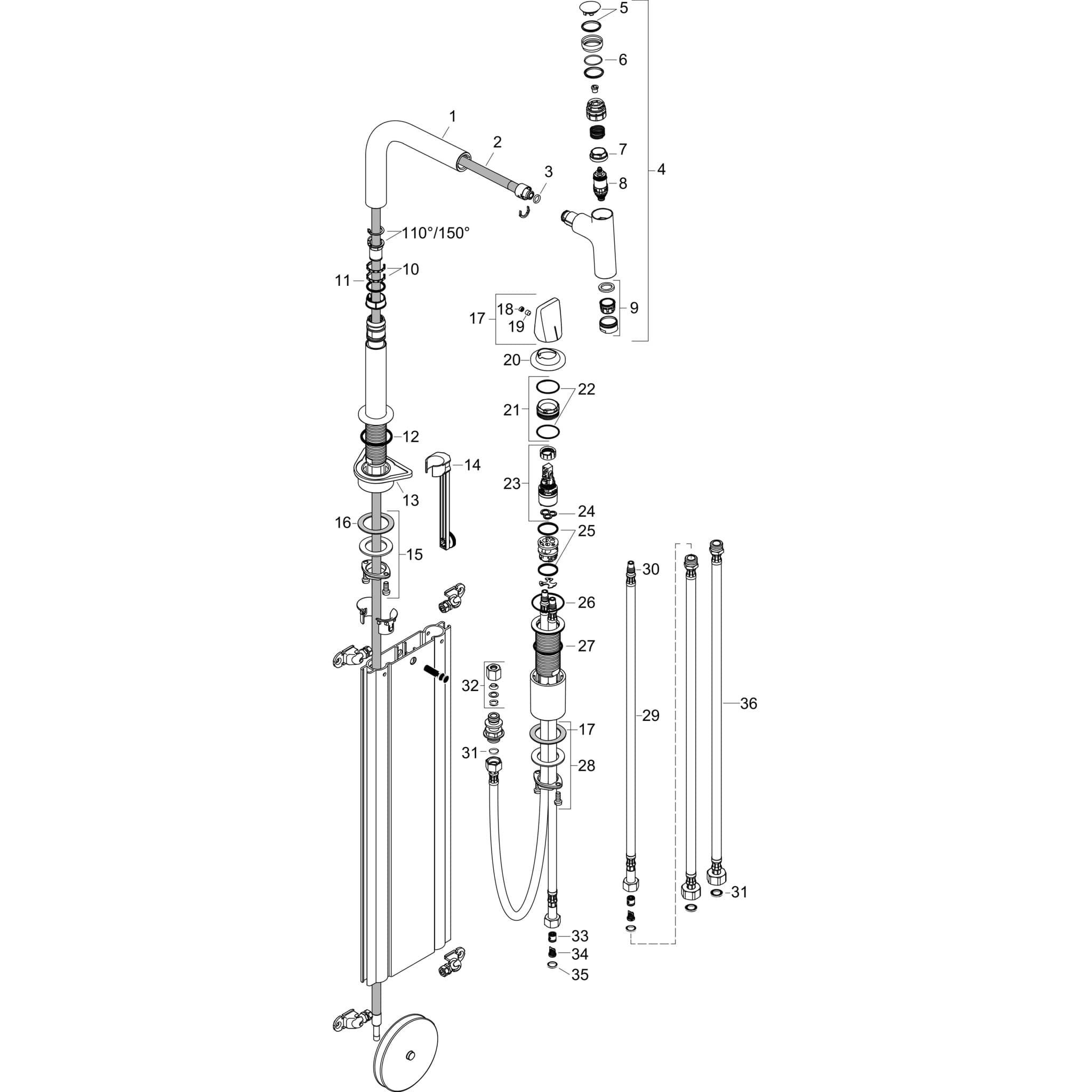 HANSGROHE Metris Select M71 2-otvorová jednopáková kuchyňská baterie 200, EcoSmart, vytahovací výtoková trubice, 1 tryska, sBox #73825000