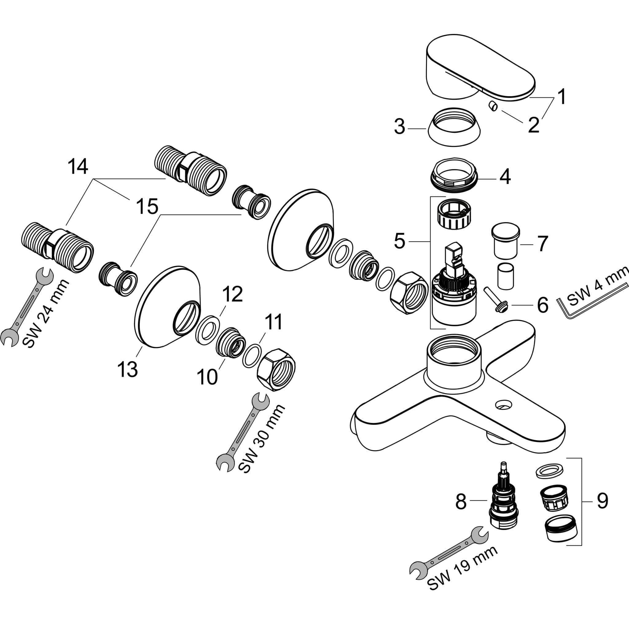H.Grohe Vernis Blend vanová nástěnná baterie #7145