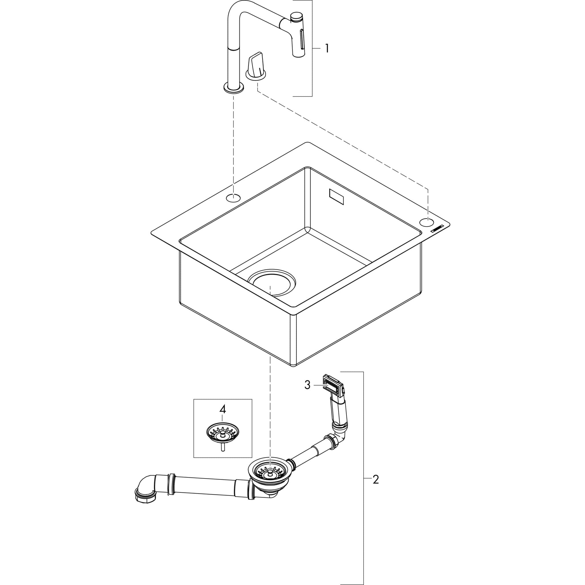 HANSGROHE C51 C51-F450-06 Dřez kombinovaný 450 Select #43217000