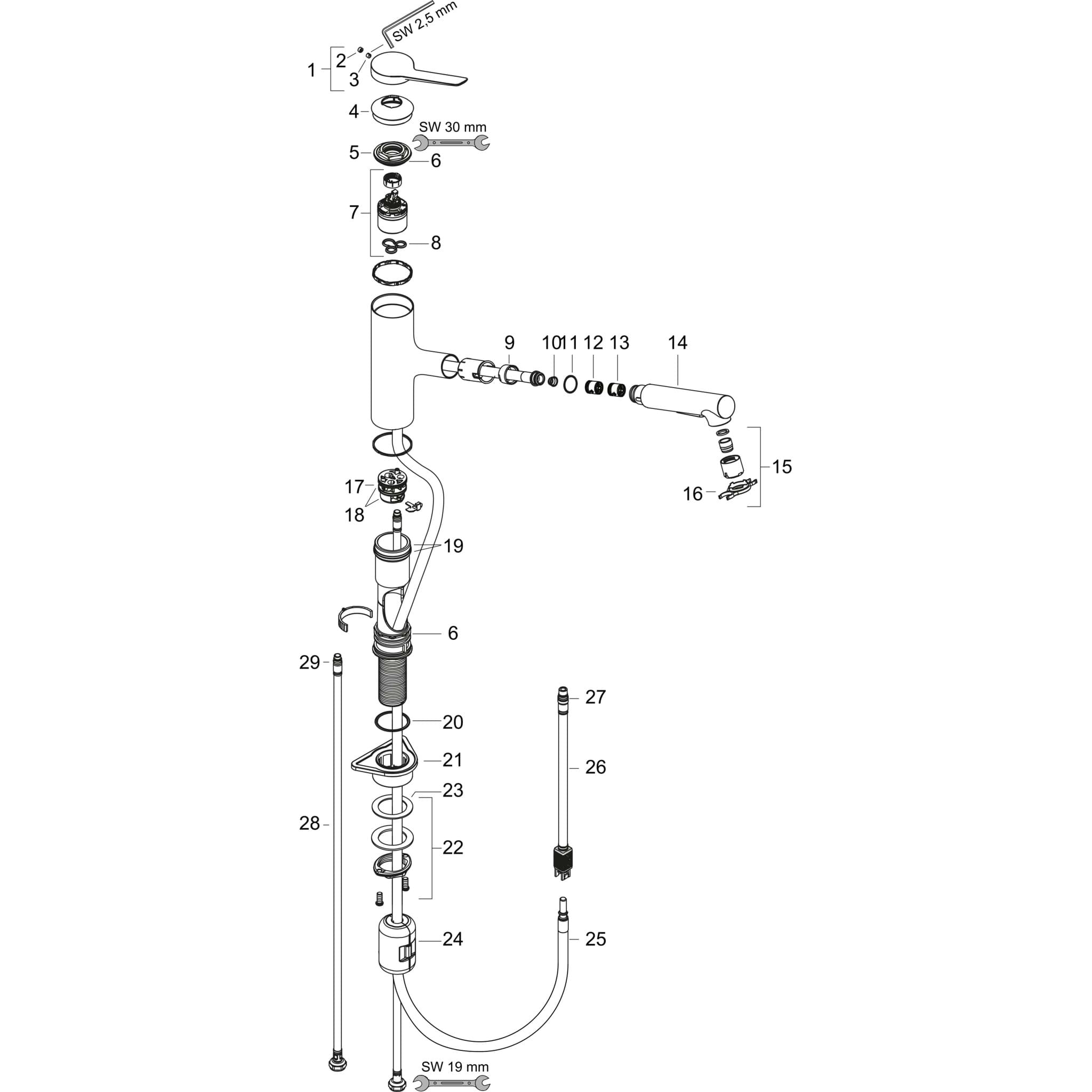 HANSGROHE Zesis M33 Páková kuchyňská baterie 150, EcoSmart, vytahovací sprška, 2jet #74810000 - chrom