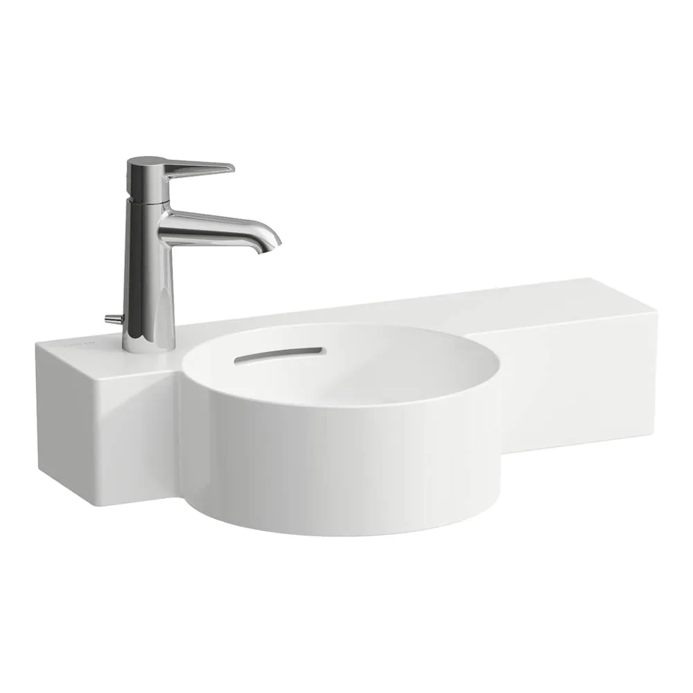 LAUFEN VAL Kulaté umývátko, s odkládací plochou vpravo, řezatelné do 430 mm 550 x 315 x 115 mm #H8152837168131 - 000 - Bílá