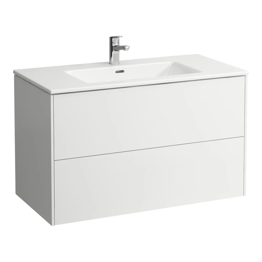 LAUFEN Umyvadlo 'slim' se skříňkou 1000 mm, se 2 zásuvkami, vč. dělícího systému do zásuvek 1000 x 500 x 610 mm #H8649622631041 - 260 - Bílá mat