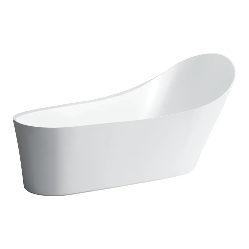 LAUFEN PALOMBA COLLECTION Volně stojící vana z materiálu solid surface, se skrytým přepadem, včetně click-clack odpadu, speciální konstrukce pro usnadnění instalace 1800 x 890 x 540 mm #H2458020006151 - 000 - Bílá