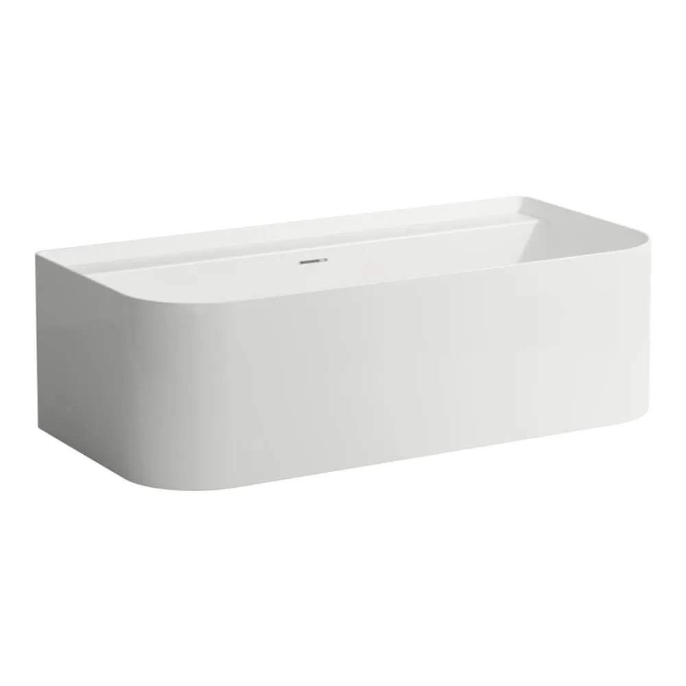 LAUFEN SONAR Vana, ke stěně (D - tvar), materiál solid surface Sentec, včetně click-clack odpadní a přepadové krytky 1600 x 815 x 535 mm H2203470000361