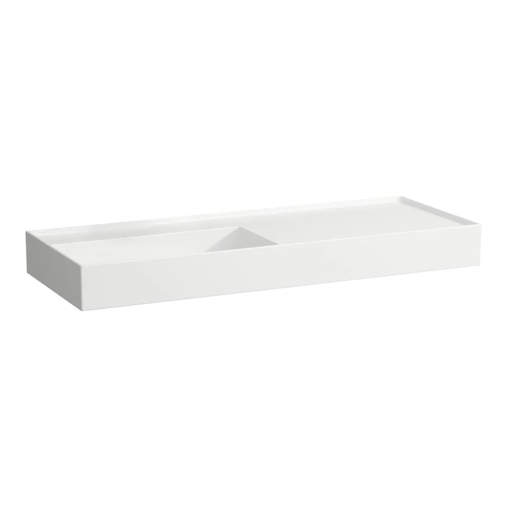 LAUFEN Kartell LAUFEN Umyvadlo do nábytku, s odkládací plochou vpravo, včetně odpadního ventilu (neuzavíratelný) H898301 1200 x 460 x 120 mm #H8133320201121 - 000 - Bílá