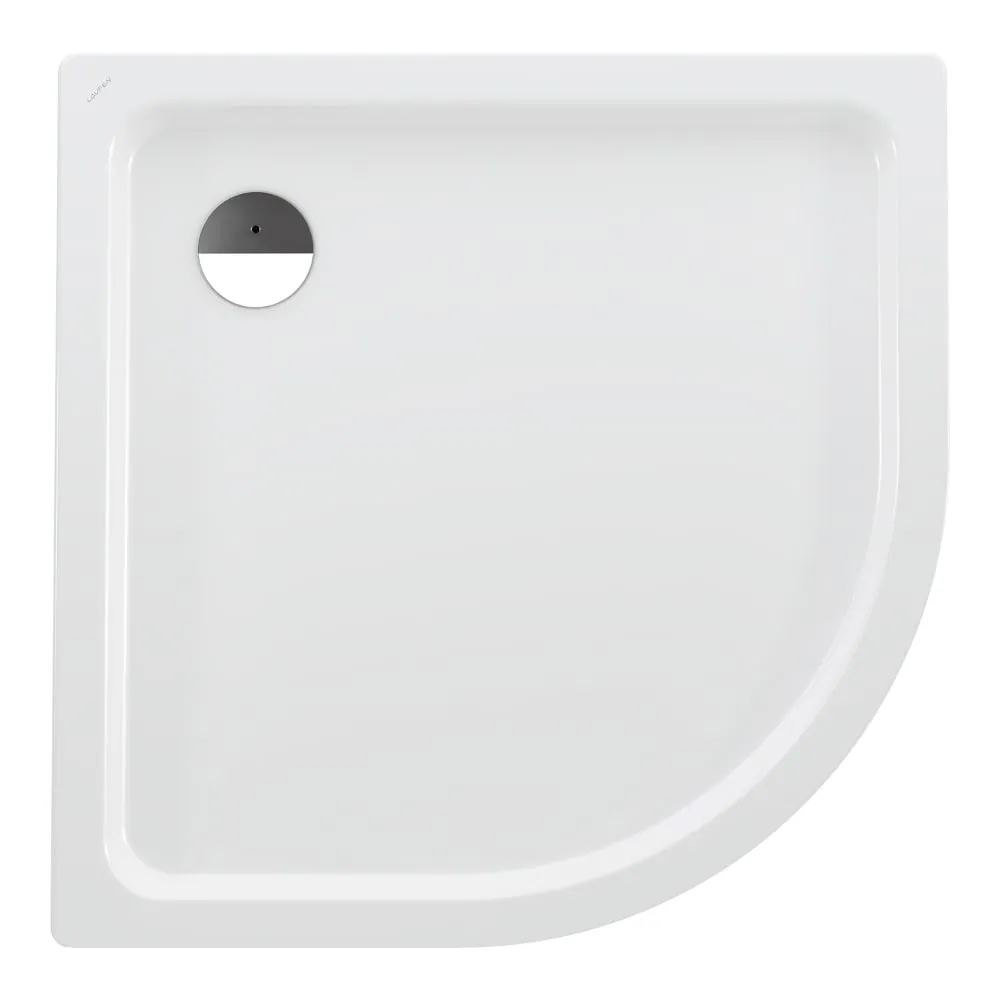 LAUFEN PLATINA Sprchová vanička čtvrtkruh, poloměr 550 mm, s protihlukovými podložkami 1000 x 1000 x 30 mm #H2150196000401 - 000 - Bílá