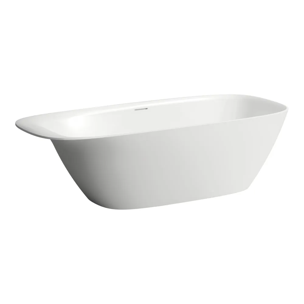 LAUFEN INO Vana, samostatně stojící, z materiálu SENTEC, sifon push-up systém otvírání, včetně 1 m ohebné hadice a click-clak odpadní a přepadové krytky (chrom) 1800 x 800 x 520 mm #H2303020000001 - 000 - Bílá