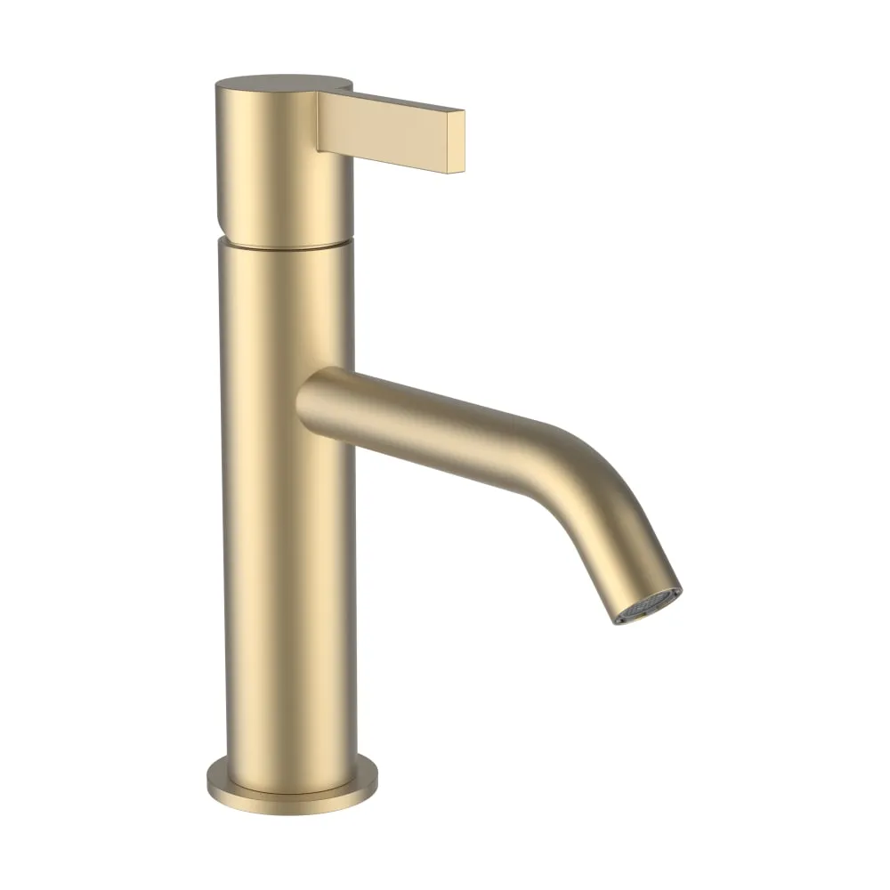 LAUFEN Kartell LAUFEN Umyvadlová stojánková páková baterie, pevný výtok 135 mm, průtok 5,3 l/min, bez automatické výpusti, PVD světle zlatá matná #H3113310831201