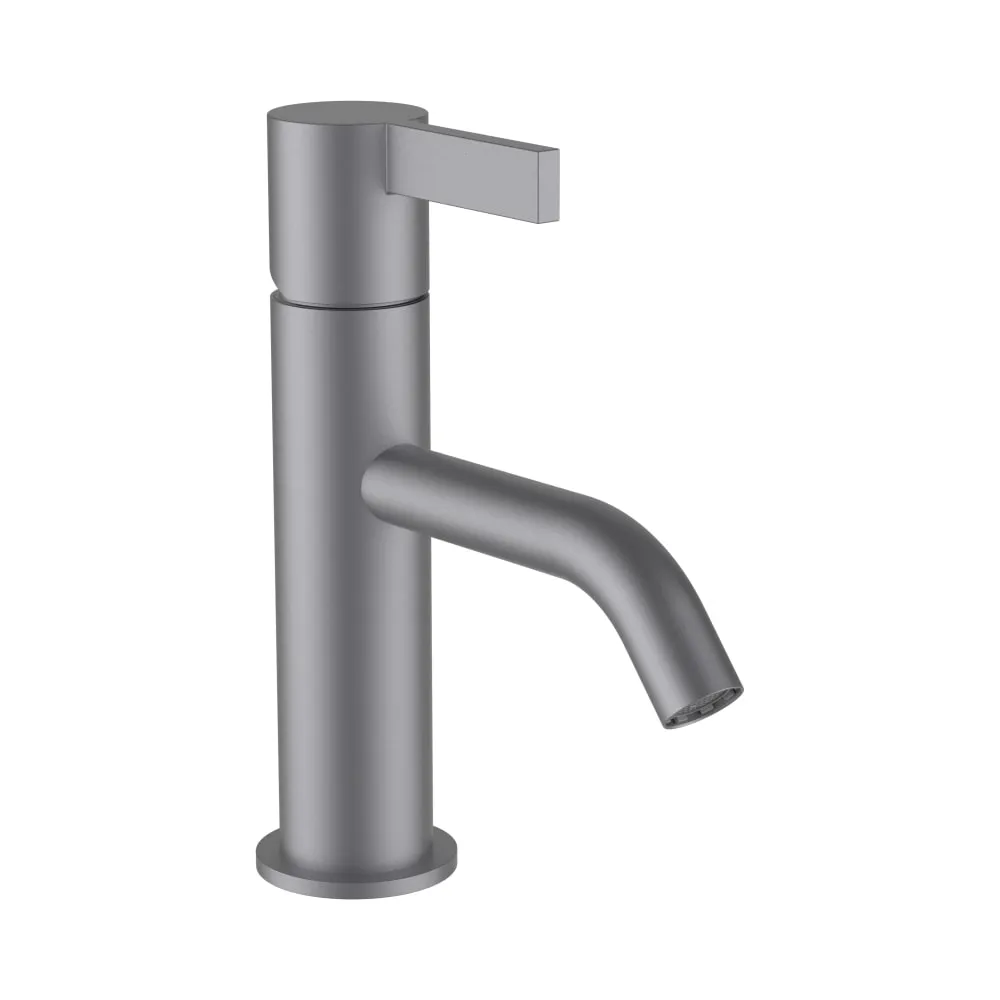LAUFEN Kartell LAUFEN Umyvadlová stojánková páková baterie, pevný výtok 115mm, průtok 5,3 l/min, bez automatické výpusti, PVD inox kartáčovaná ocel #H3113310901001