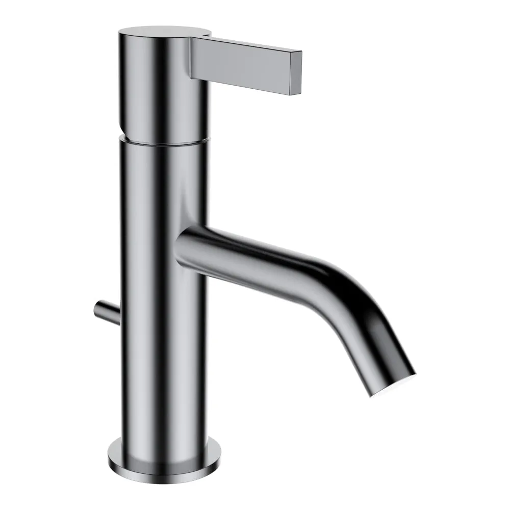 LAUFEN Kartell LAUFEN Umyvadlová stojánková páková baterie, pevný výtok 115mm, průtok 5,3 l/min, s automatickou výpustí, PVD inox kartáčovaná ocel #H3113310901011
