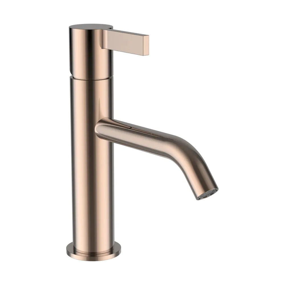 LAUFEN Kartell LAUFEN Umyvadlová stojánková páková baterie, pevný výtok 135 mm, průtok 5,3 l/min, bez automatické výpusti, PVD zlatorůžová #H3113310821201