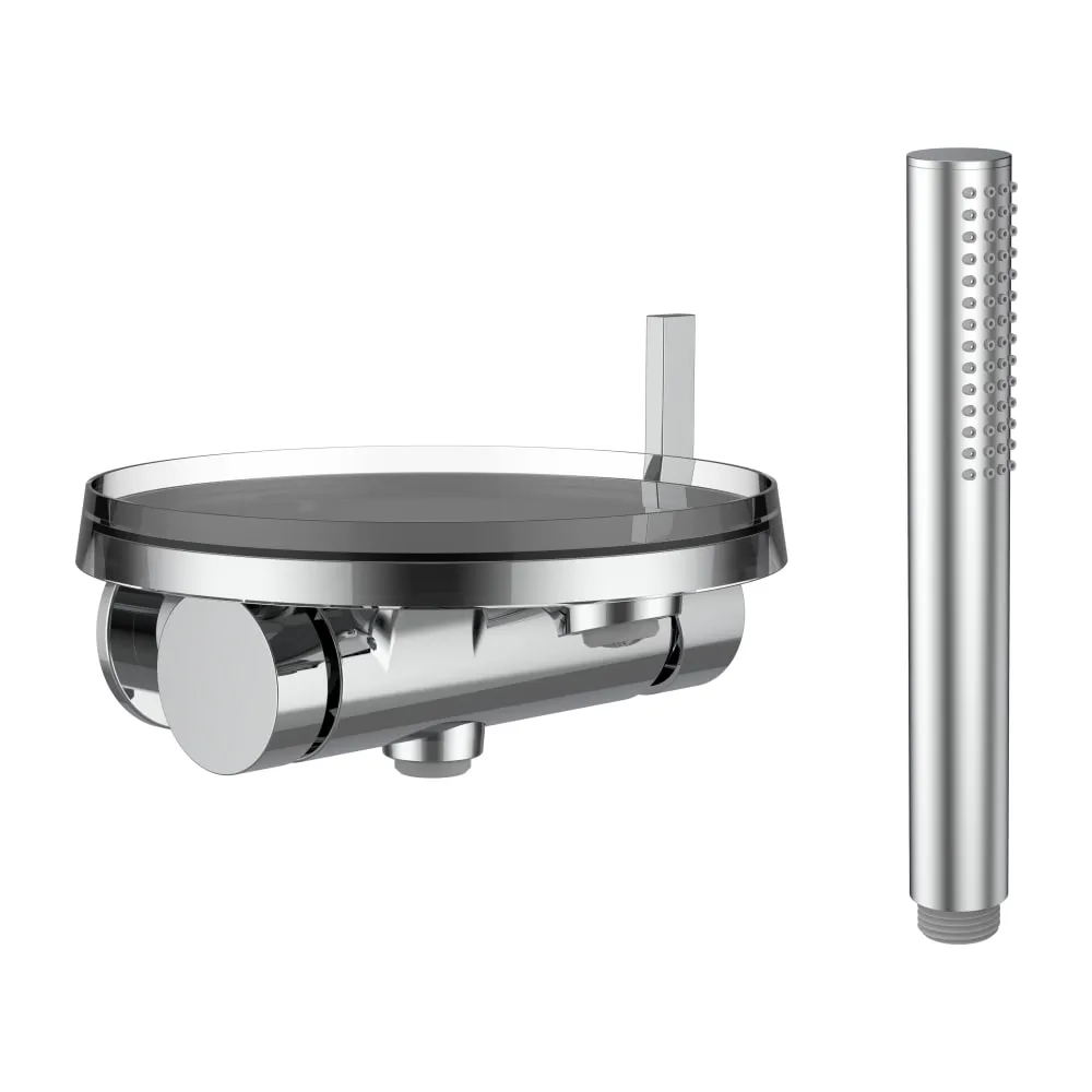 LAUFEN Kartell LAUFEN Vrchní sada vanové podomítkové pákové baterie pro 1-bodový Simibox, včetně syntetické sprchové hadice 1800 mm, ruční sprchy twinstick a transparentního disku #H3213390041411