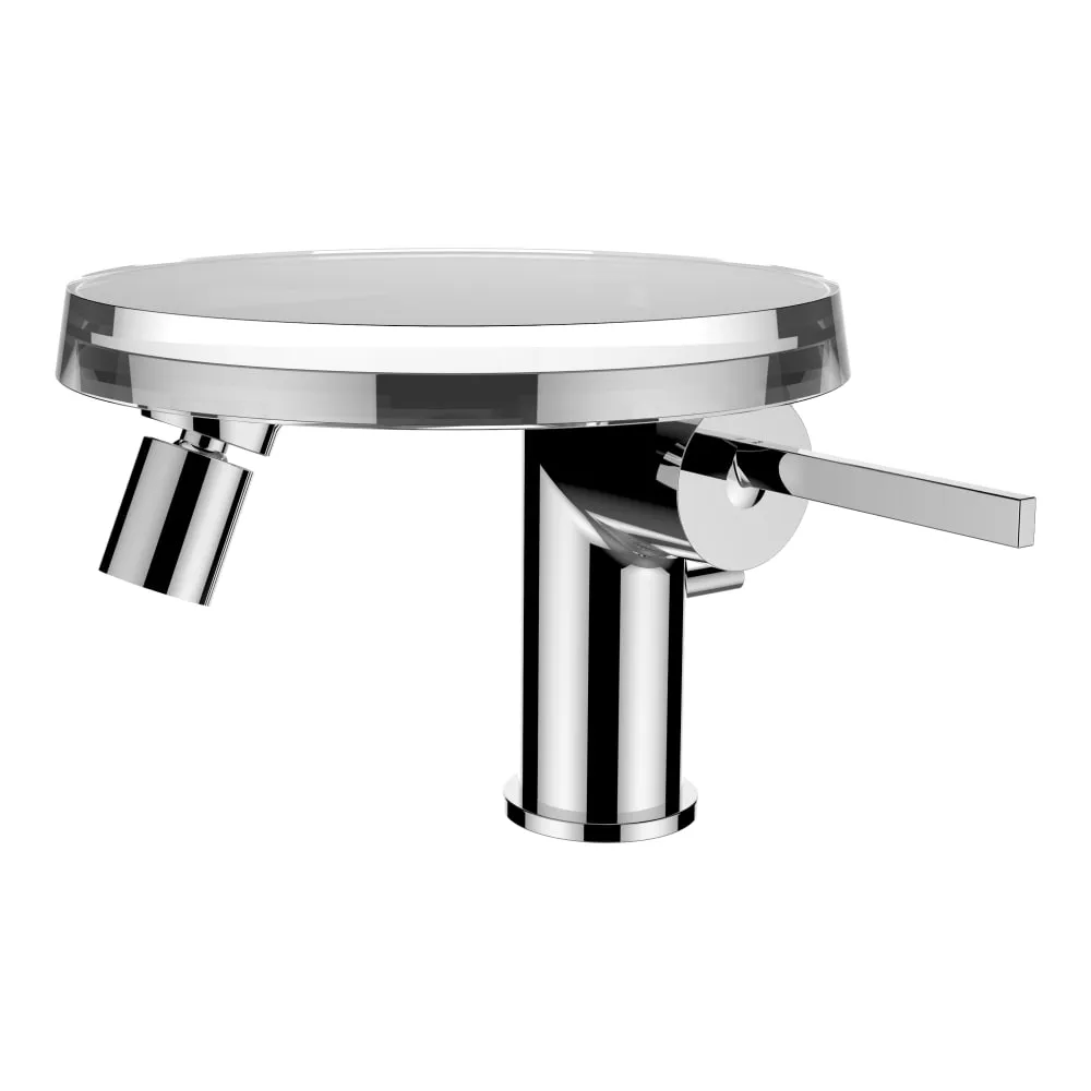 LAUFEN Kartell LAUFEN Bidetová stojánková páková baterie (Disk), vč. 1 plastového disku v provedení transparent, s ovládáním táhla automatické výpusti, bez automatické výpusti, chrom #H3413310041131
