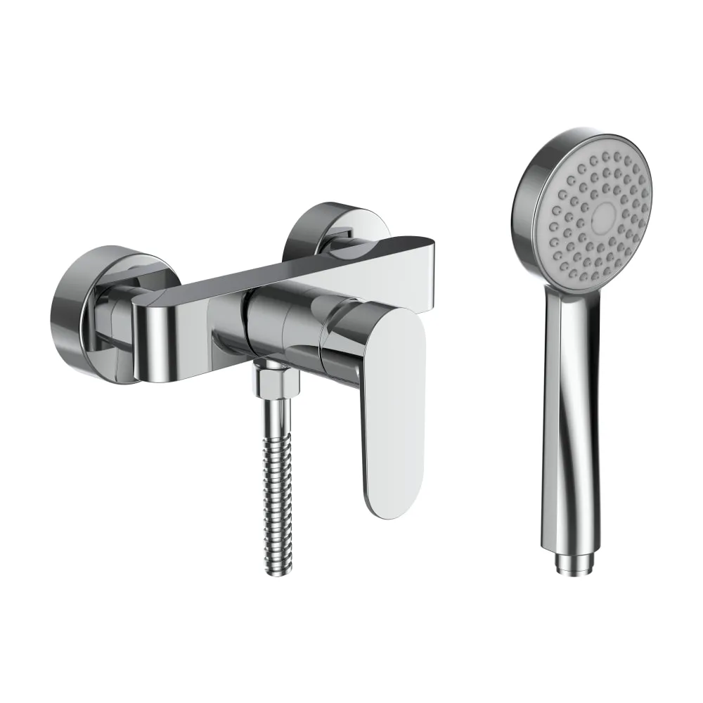 LAUFEN NEJA Sprchová nástěnná páková baterie, sprchovou syntetickou hadicí 1600 mm a ruční sprchou Stella 80 mm, chrom #H3315170041311