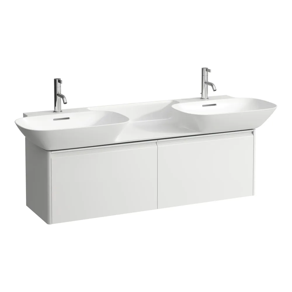LAUFEN BASE Skříňka pod umyvadlo, se 2 zásuvkami, pro umyvadlo H814304, úchytka z eloxovaného hliníku 1170 x 350 x 370 mm #H4030151102621 - 260 - Bílá mat