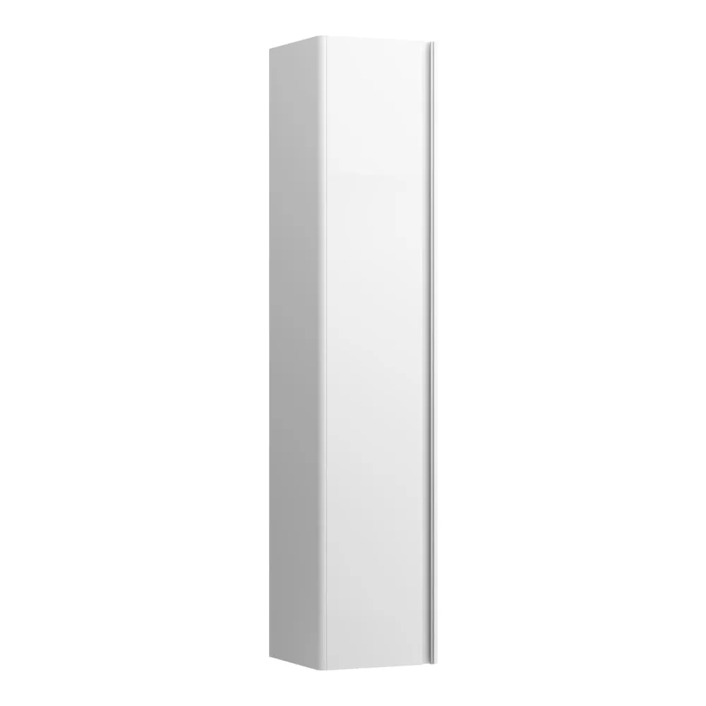 LAUFEN BASE Vysoká skříňka, závěsy dveří vlevo, úchytka z eloxovaného hliníku 350 x 335 x 1650 mm #H4030311102601 - 260 - Bílá mat