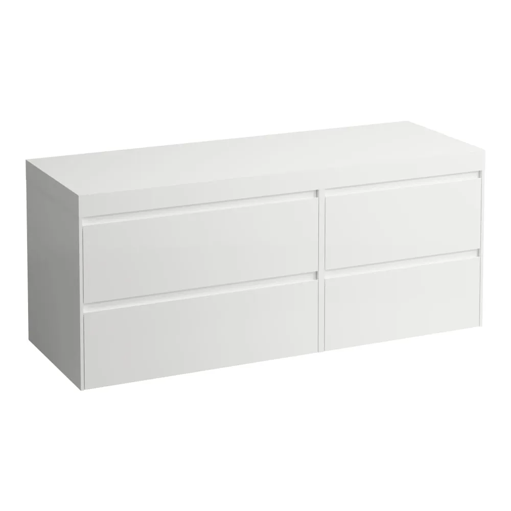 LAUFEN LANI Modulární sestava 1400, umyvadlová deska 65 mm (.260 bílá mat), bez výřezu, se 4 zásuvkami: zásuvkový element 800 levý + zásuvkový element 600 pravý 1370 x 495 x 580 mm #H4045801129991 - 260 - Bílá mat