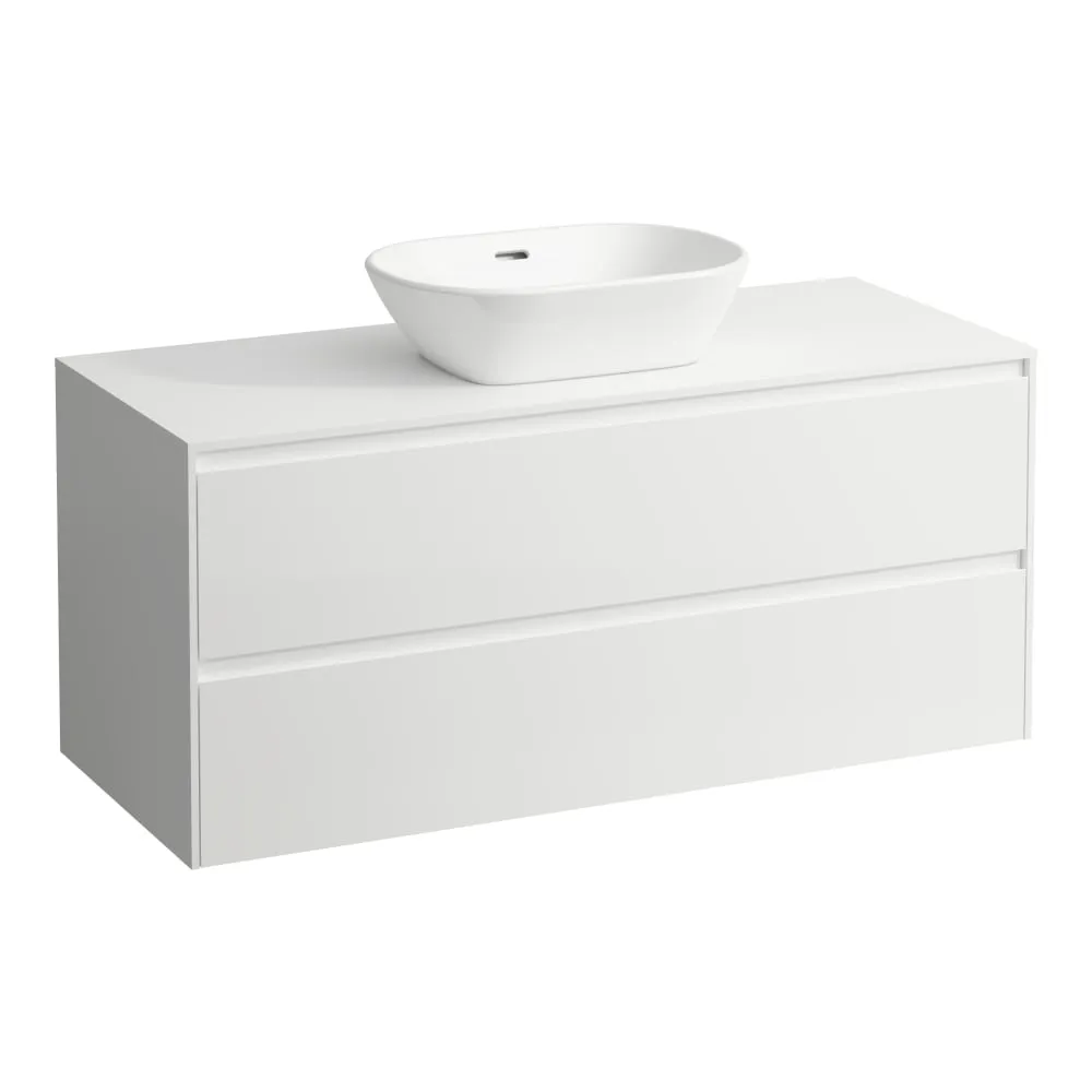 LAUFEN LANI Zásuvkový element 1200, se 2 zásuvkami, s výřezem uprostřed, top 12 mm 1180 x 495 x 525 mm #H4043311122661 - 260 - Bílá mat